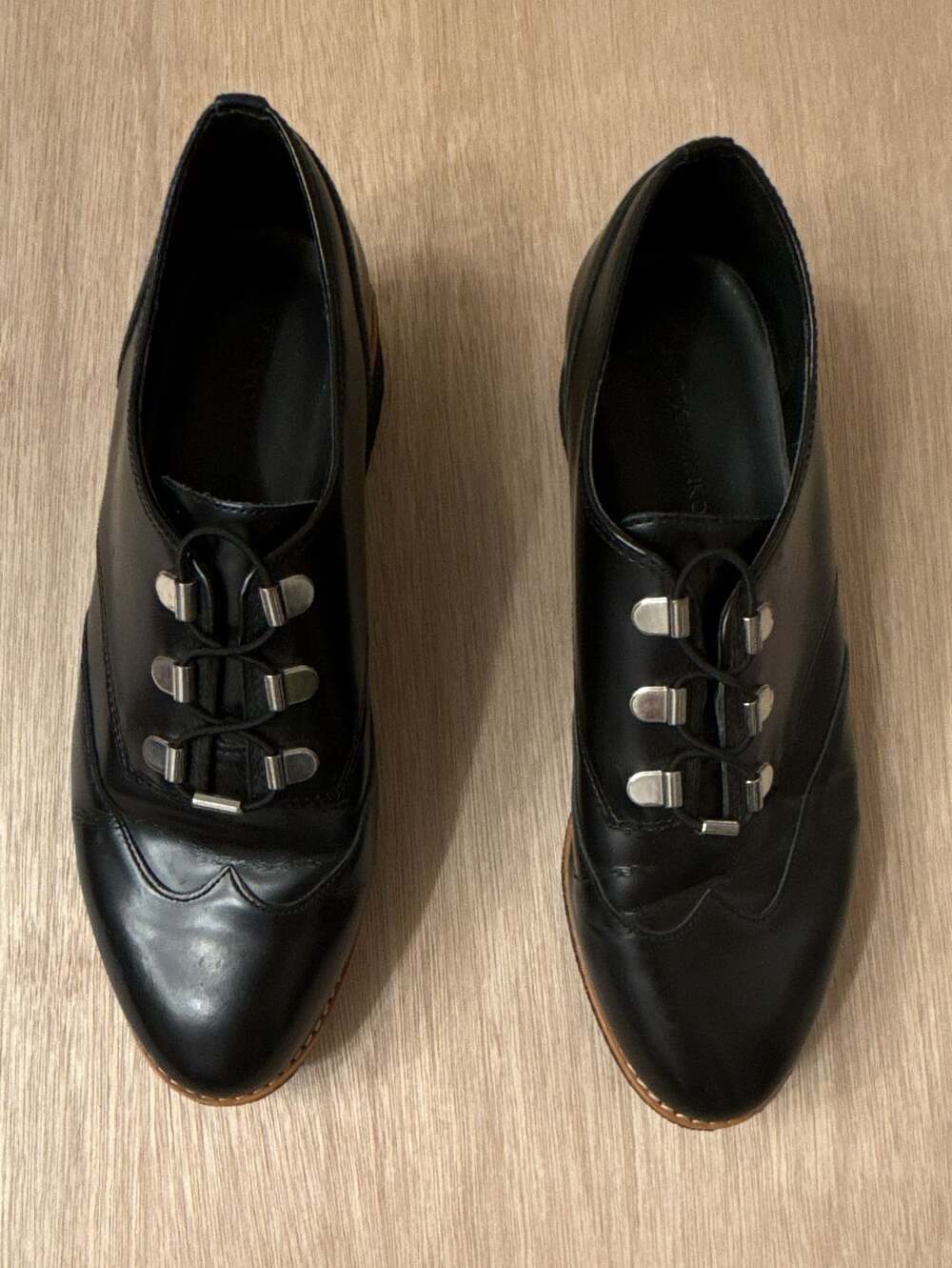 Rebecca Minkoff Black Leather Polly Platform Oxfords